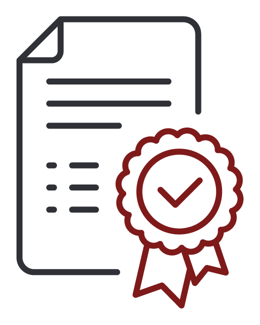 Icon deplicting safety approval seal
