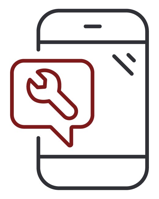 Mobile icon with wrench