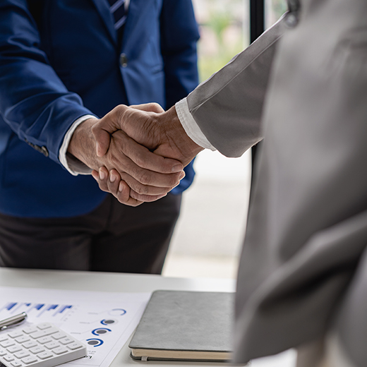 Facility manager meeting with vendor representative to review service performance
